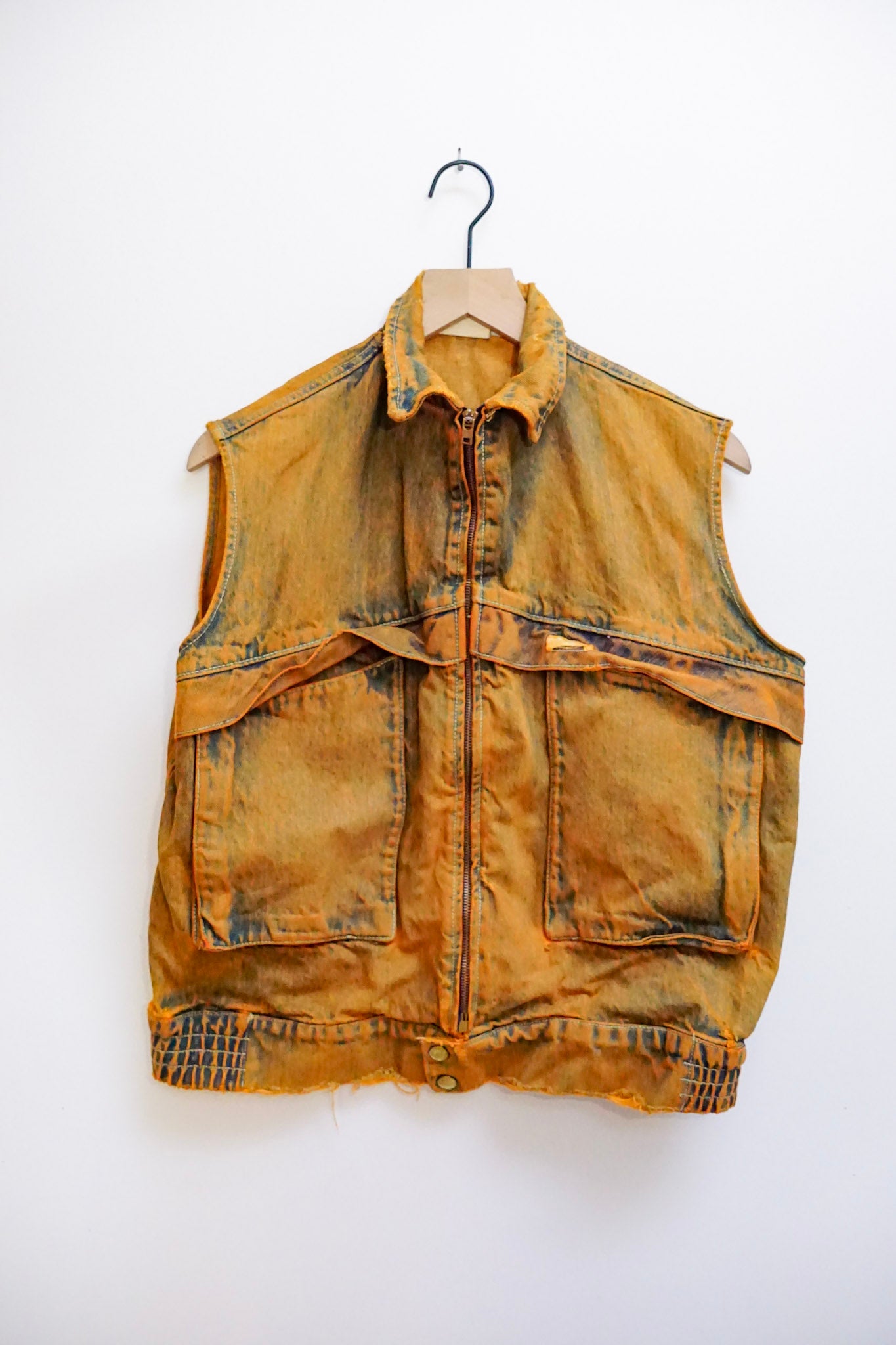 Guess Pumpkin Dyed Vintage Bomber Vest S