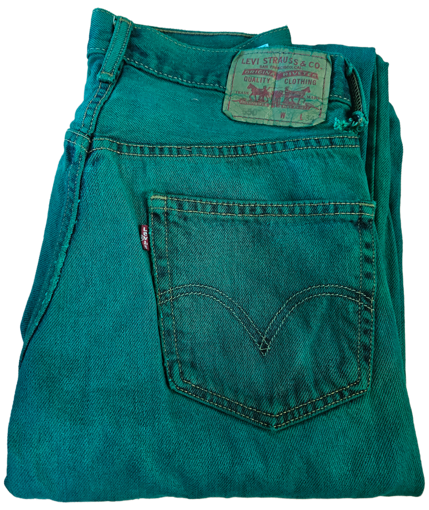 Emerald Dyed Levi’s Denim - 550 32x34