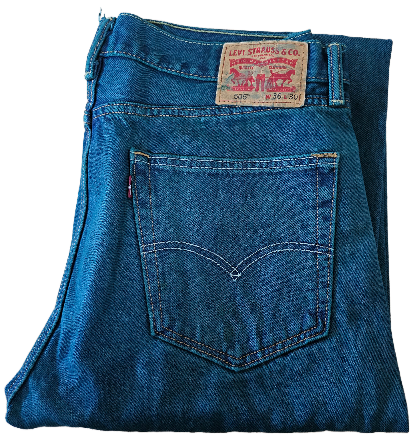 Forest Green wash Levi’s Denim-505 36x30