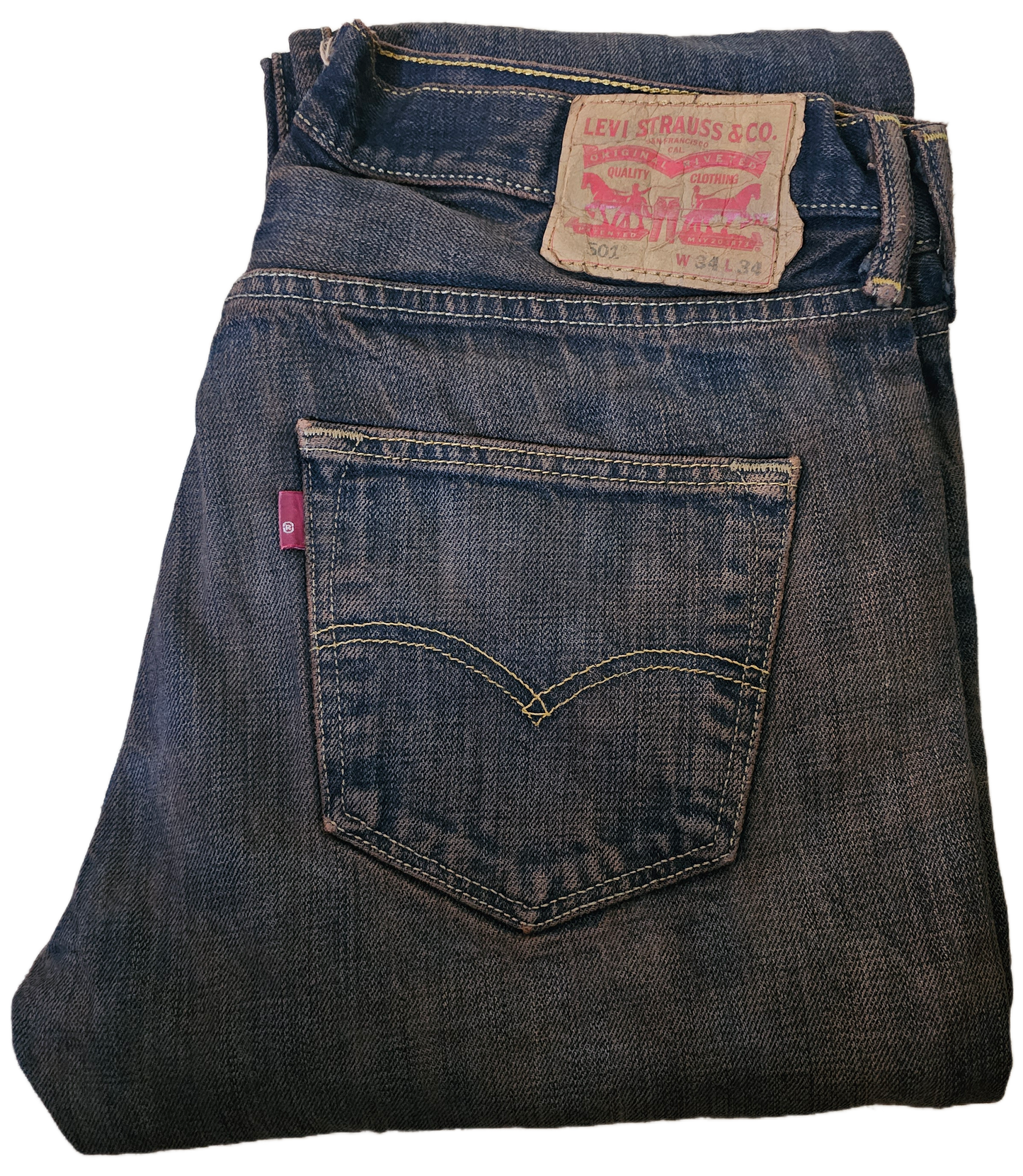 Pumpkin dyed Levi’s Denim- 501 34x34