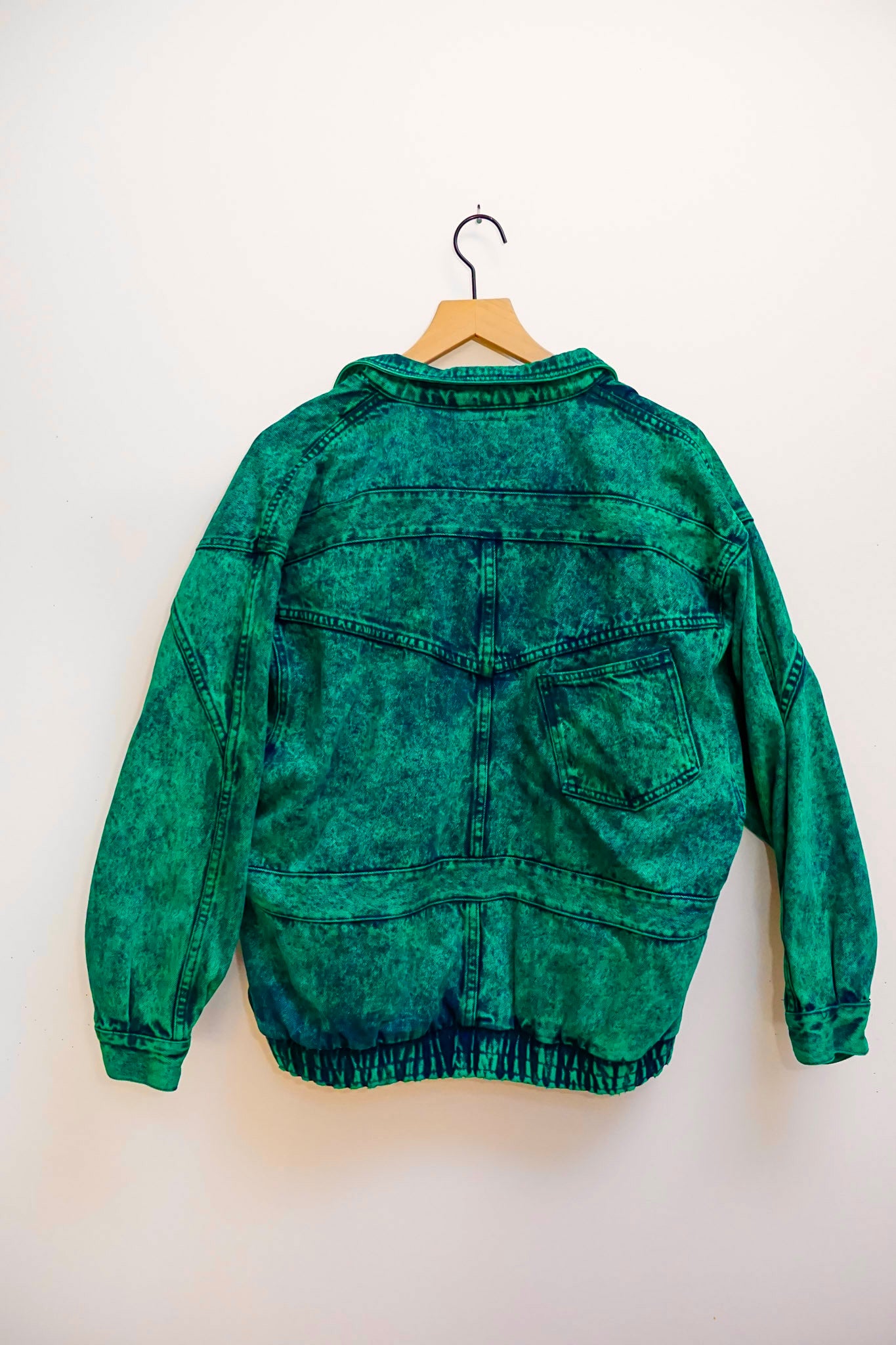 80’s Emerald Dyed Bomber Jacket L