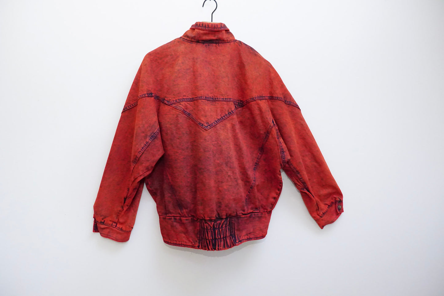 80s Blood Orange Denim Bomber Jacket M