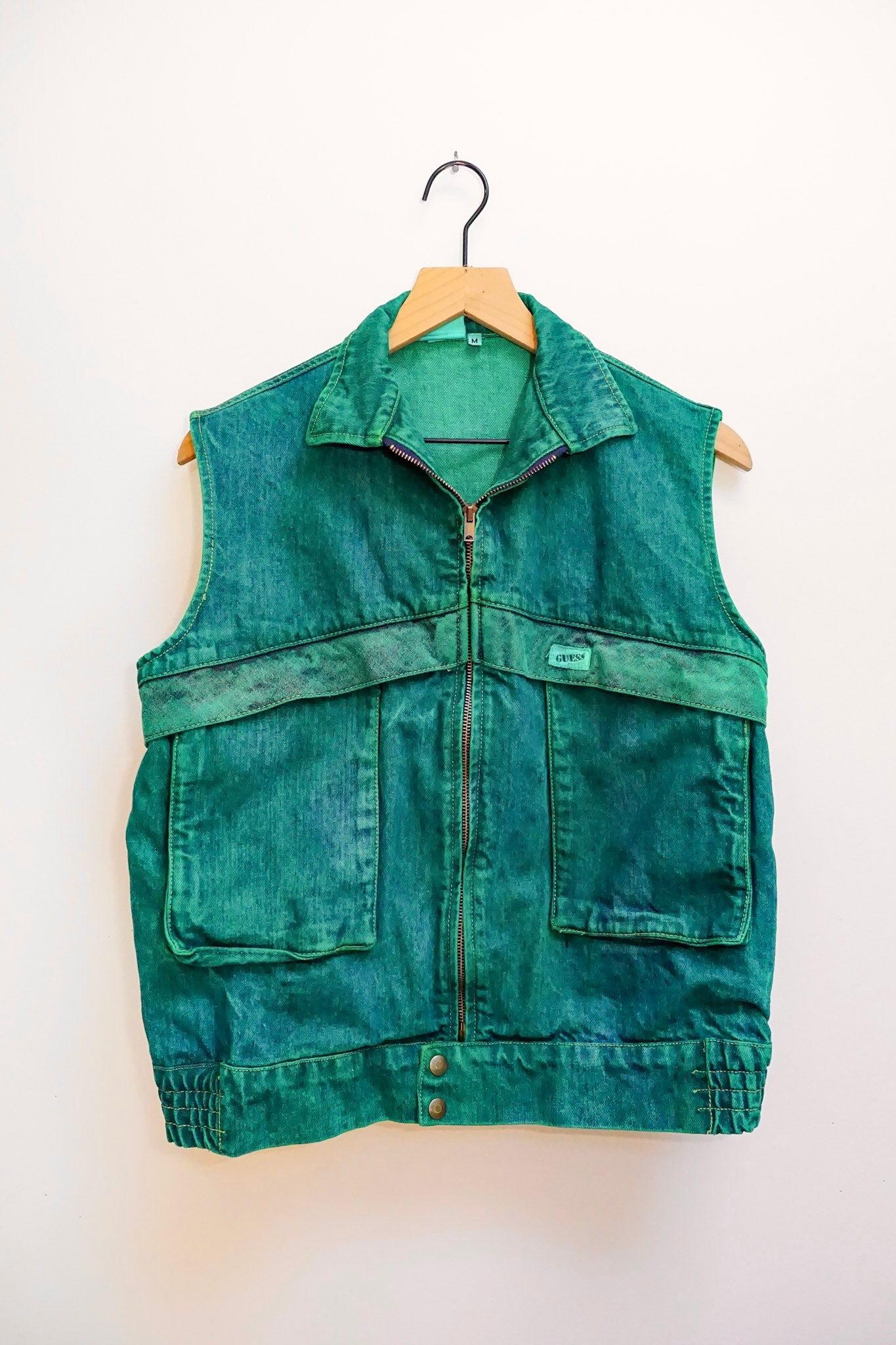 Guess emerald dyed Bomber vest L