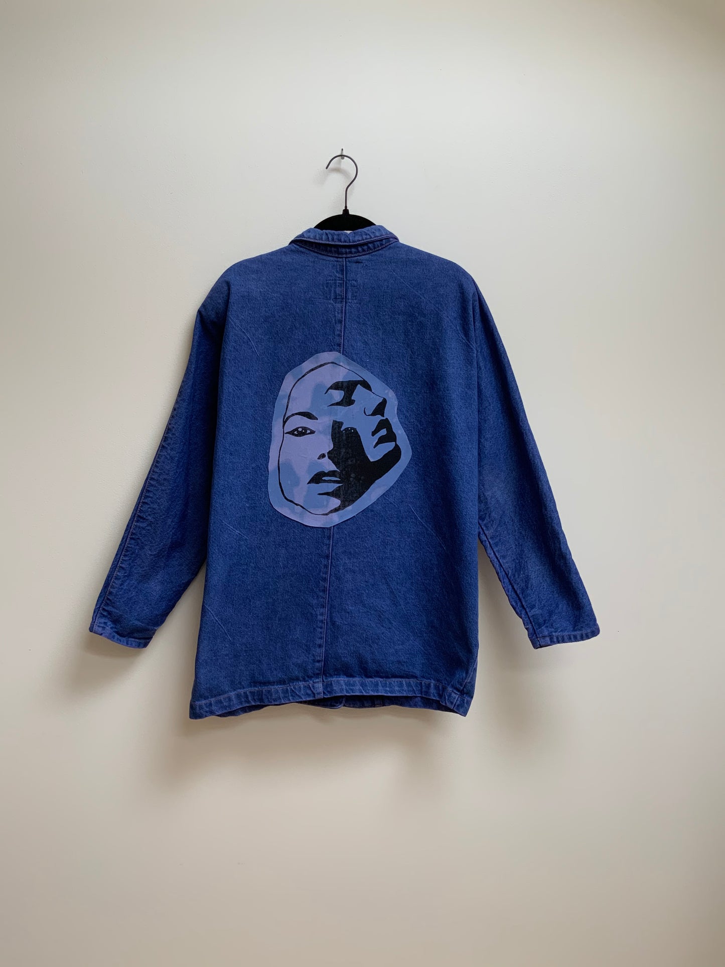 Up cycled denim blazer- lilac L