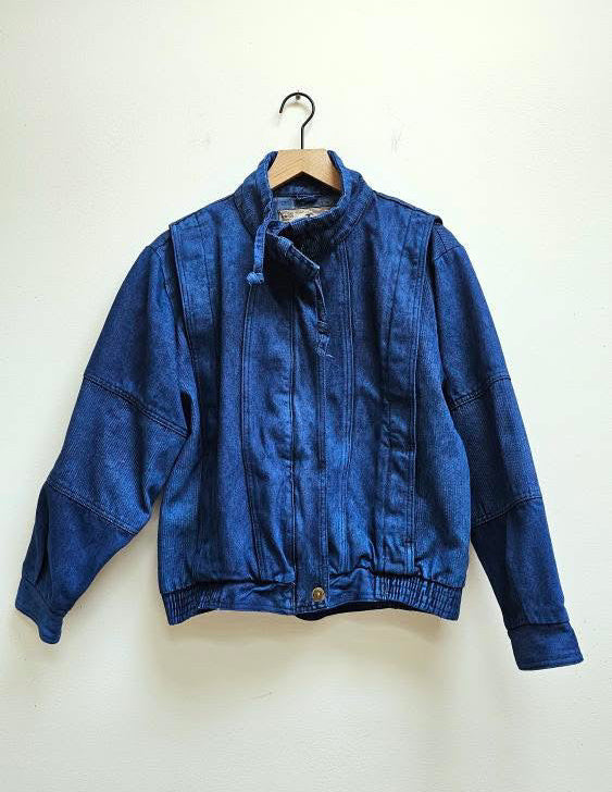 Cobalt blue 80s bomber jacket M