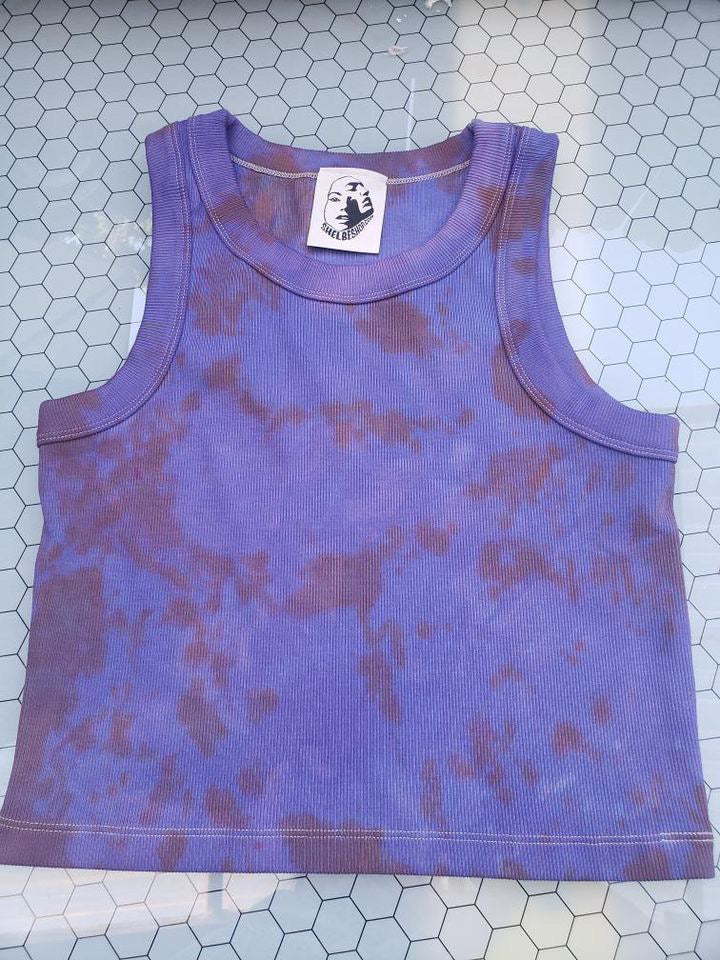 Ultra violet cropped ribbed Tank