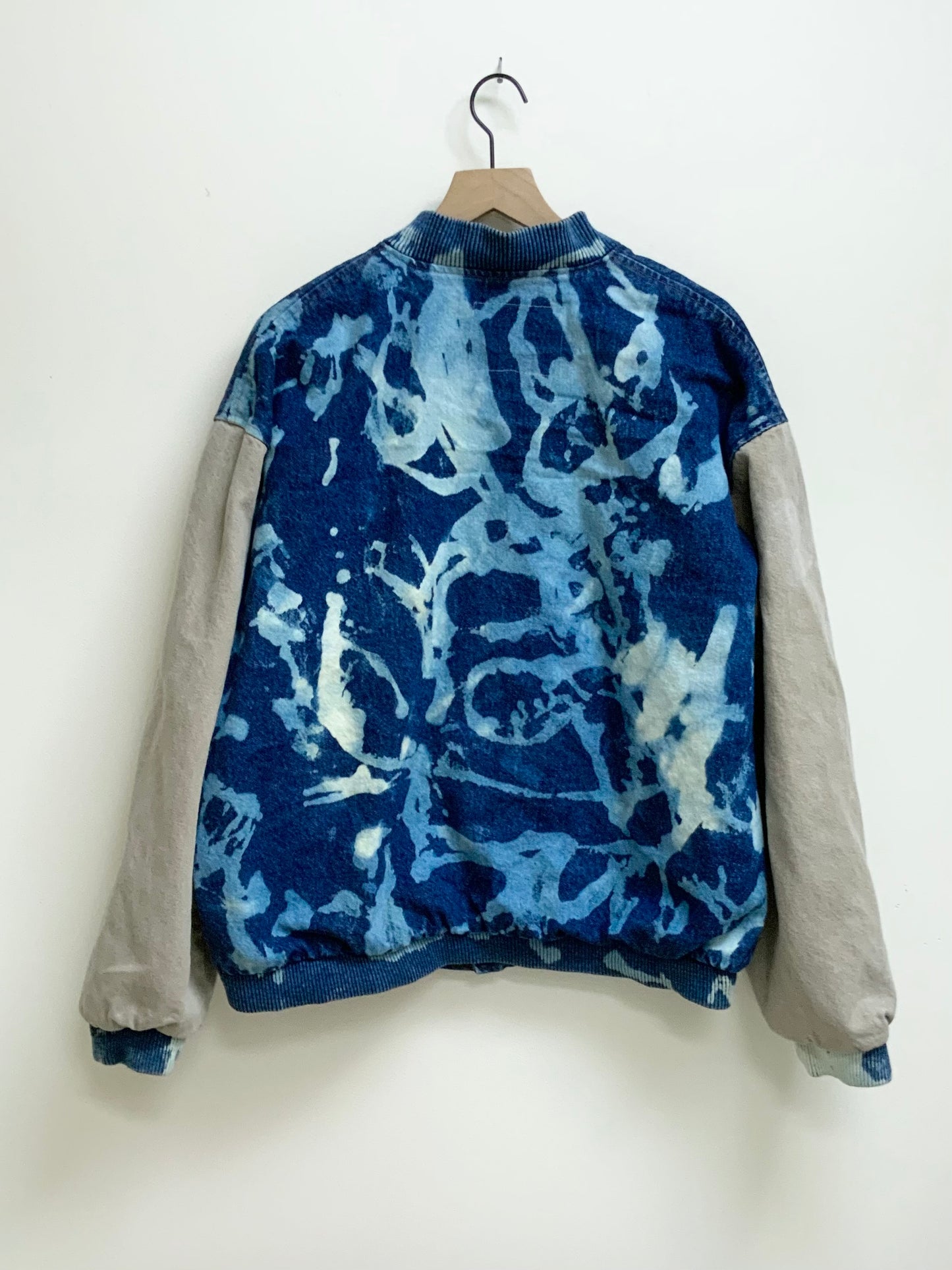 Reworked Vintage Denim Varsity Jacket - Size L