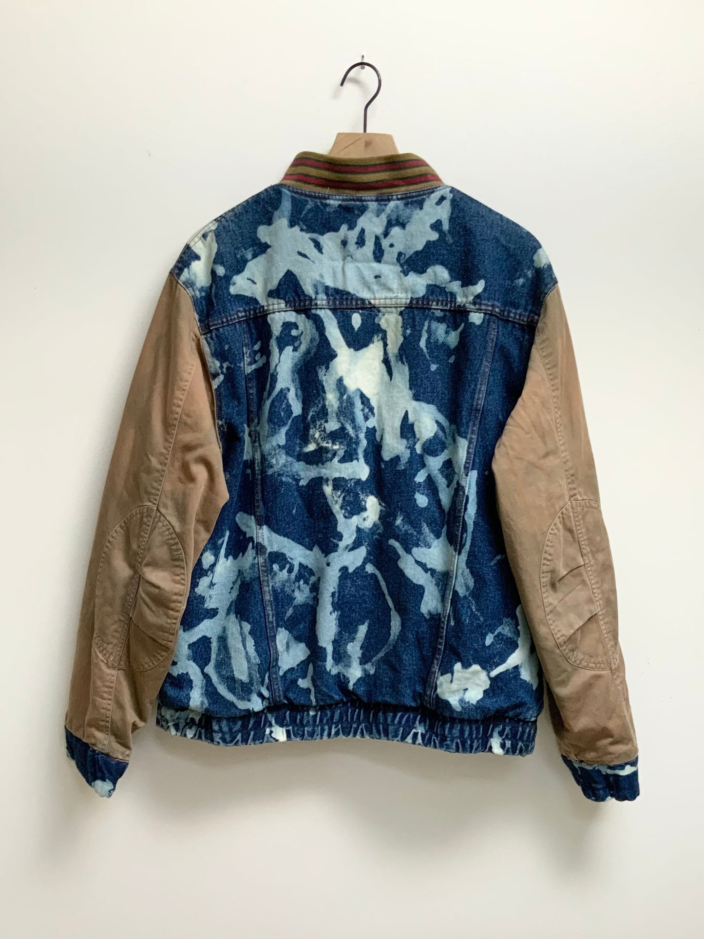 Reworked Vintage Denim Varsity Jacket- size L