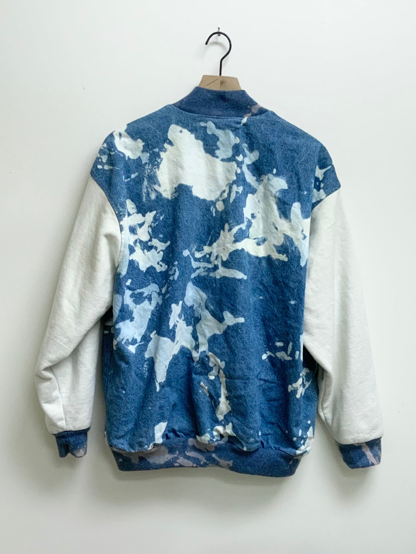 Reworked Vintage Denim Varsity Jacket- Size XL