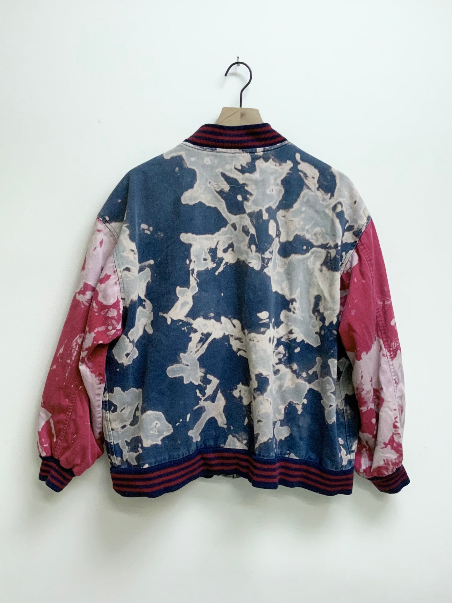 Reworked Vintage Denim Varsity Jacket- Size XL