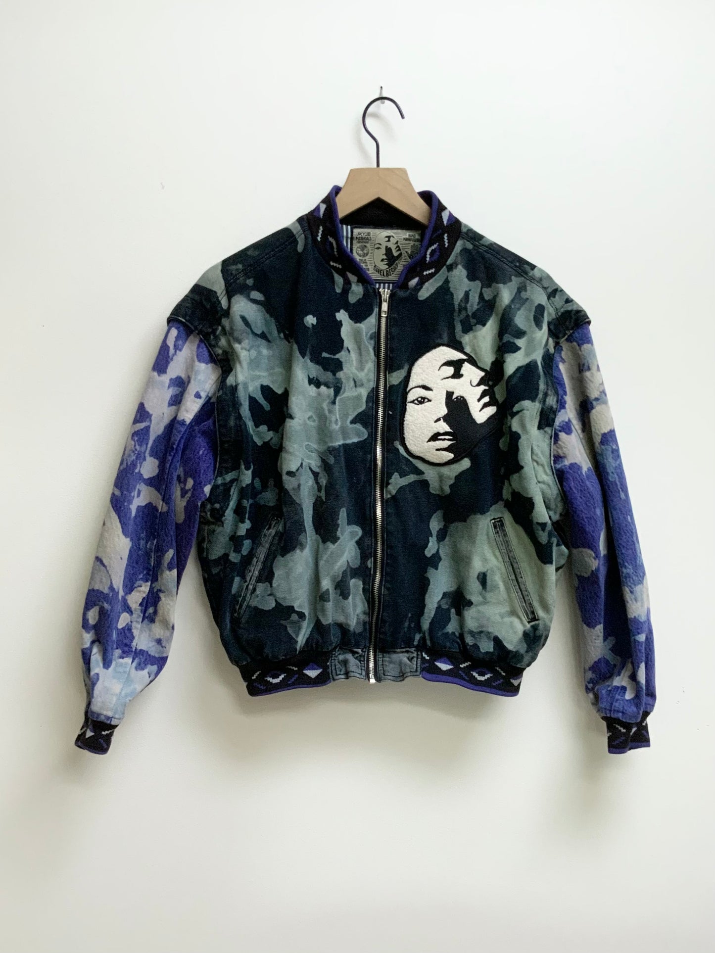 Reworked Vintage Denim Varsity Jacket / Vest- Size S