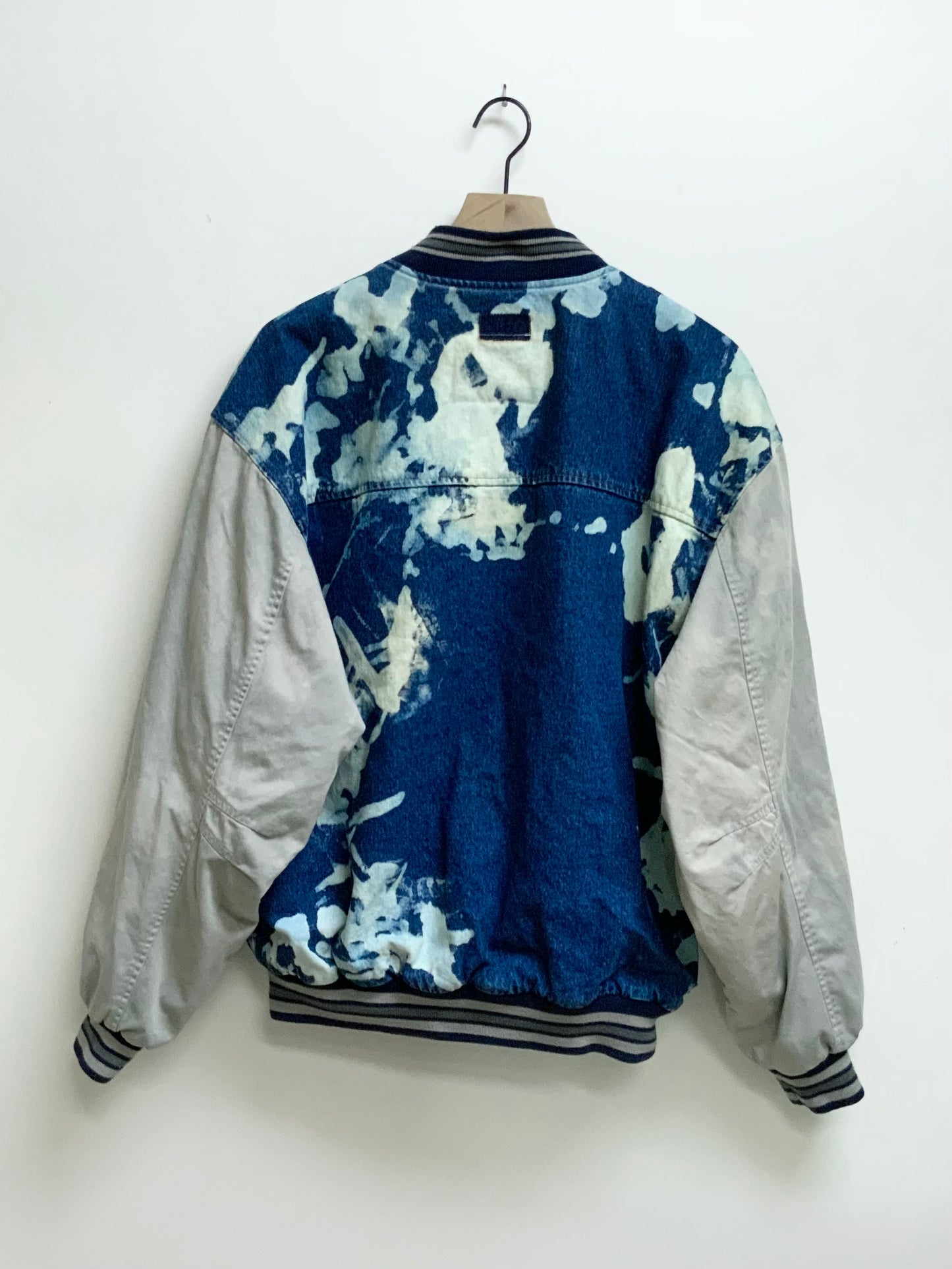 Reworked Vintage Denim Varsity Jacket- Size M