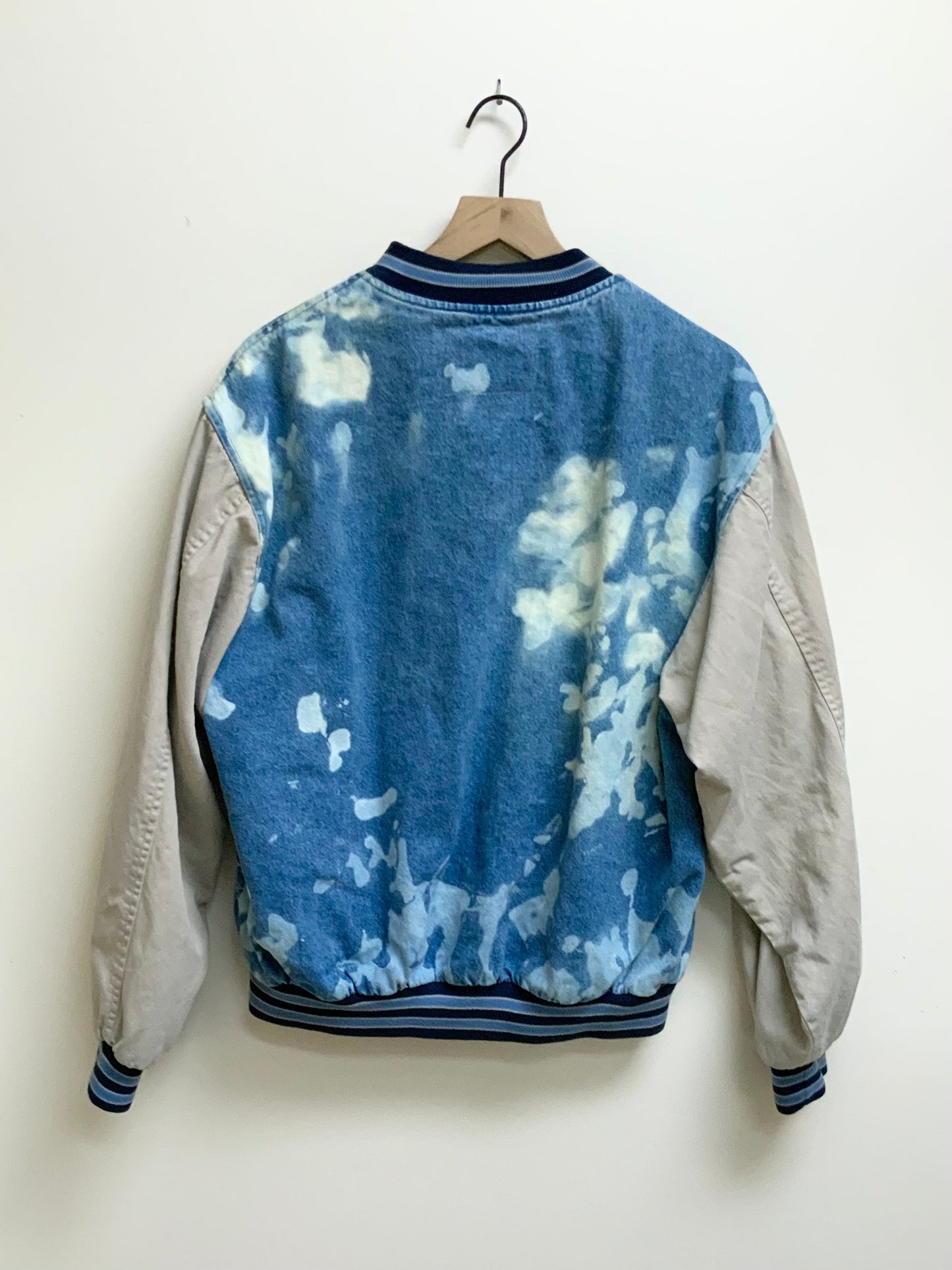 Reworked Vintage Denim Varsity Jacket - size M