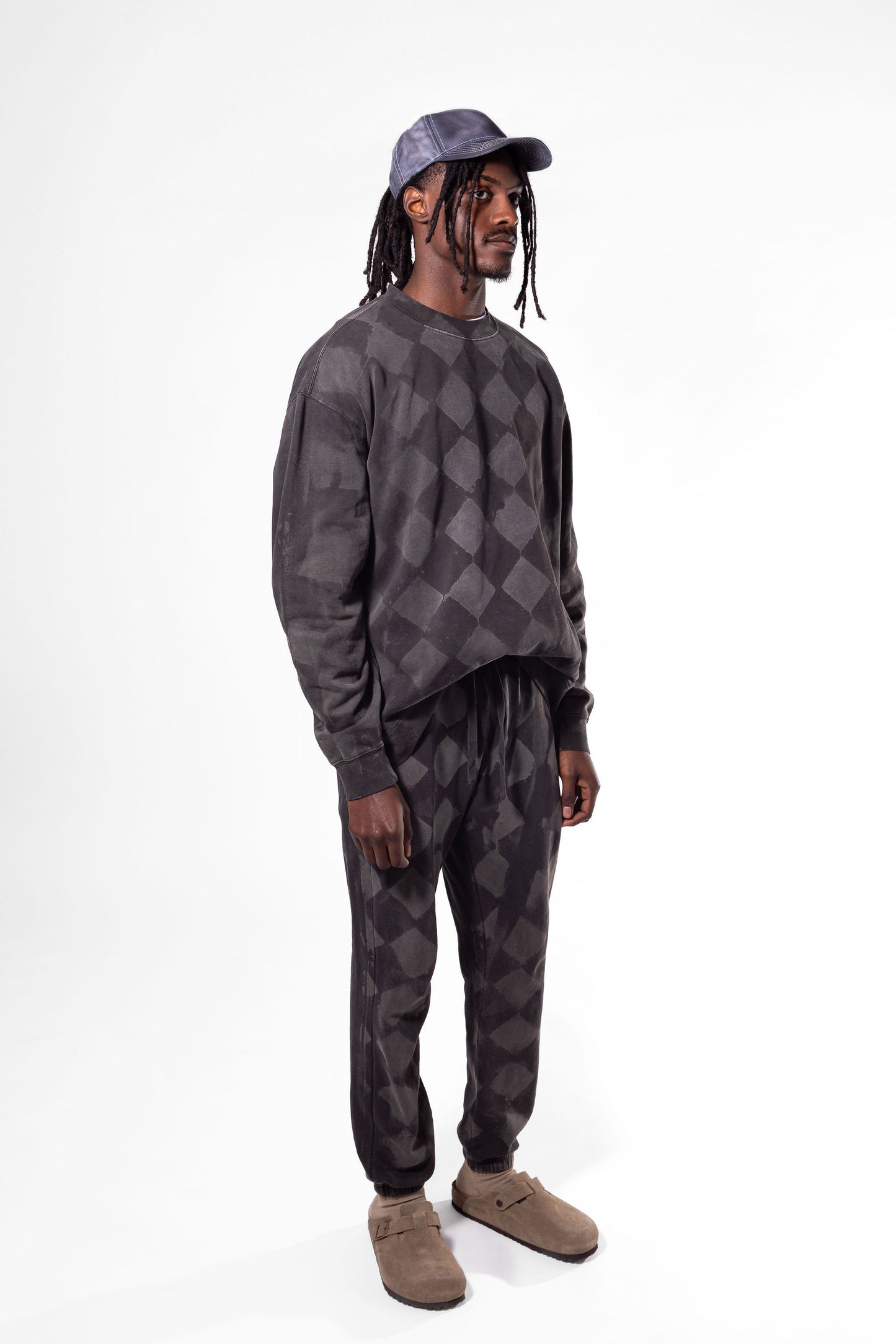 Charcoal Diamond print crew neck