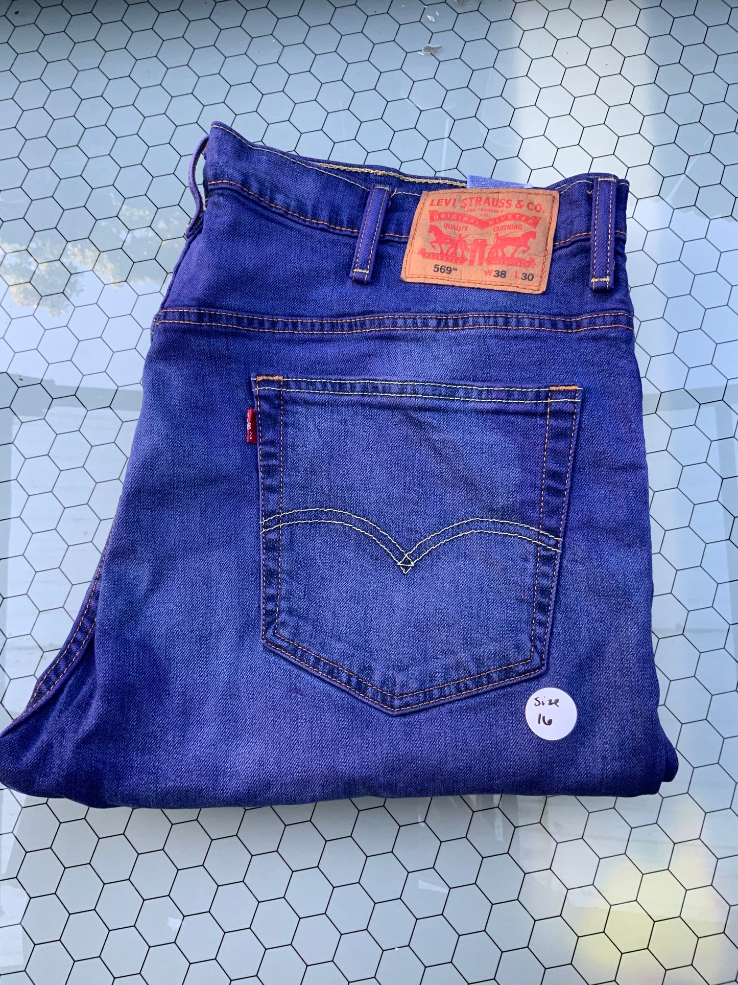 Lilac Dyed Levi’s Denim - 569 38x30 - size 16