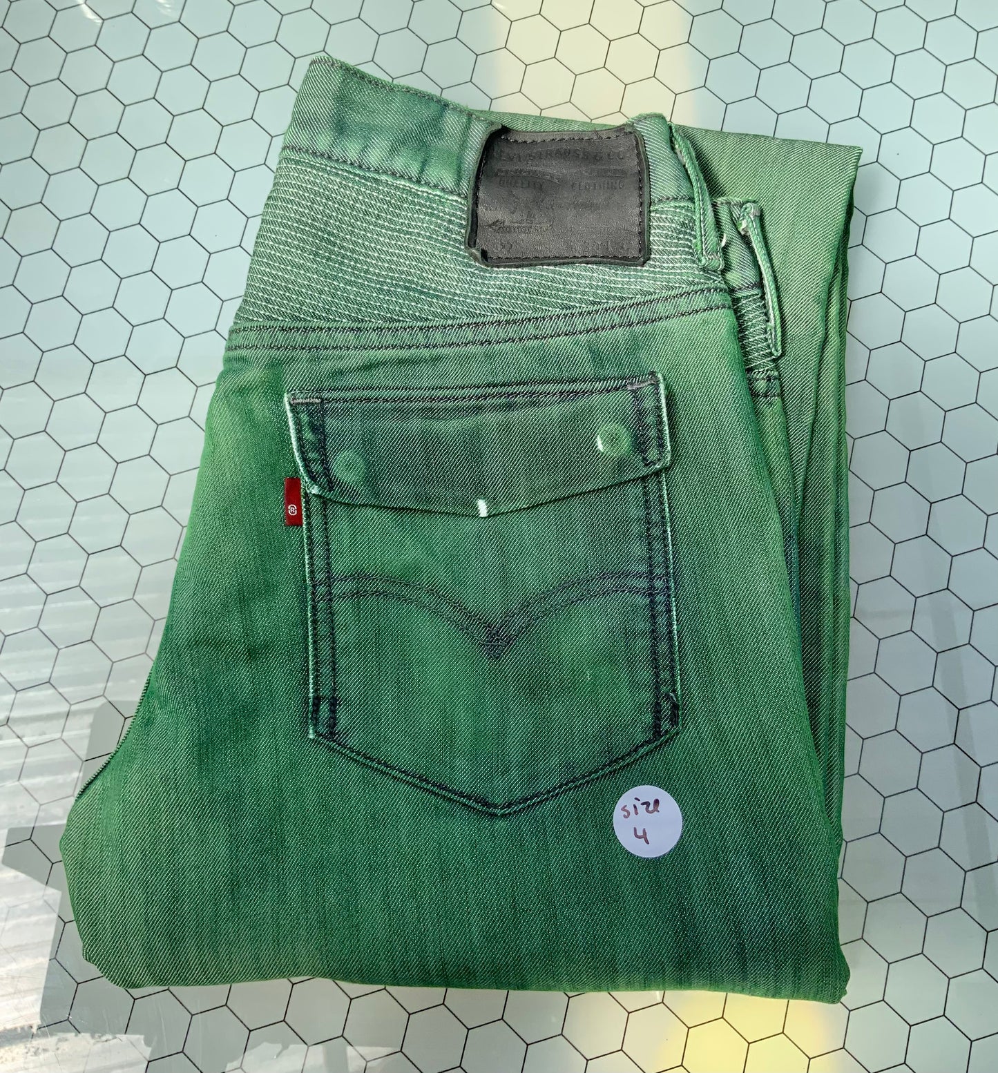 Metallic Neon Green Dyed Levi’s Denim -517 30x32 - size 4