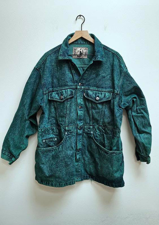 Cyan reworked 80s Levi’s denim trench XL