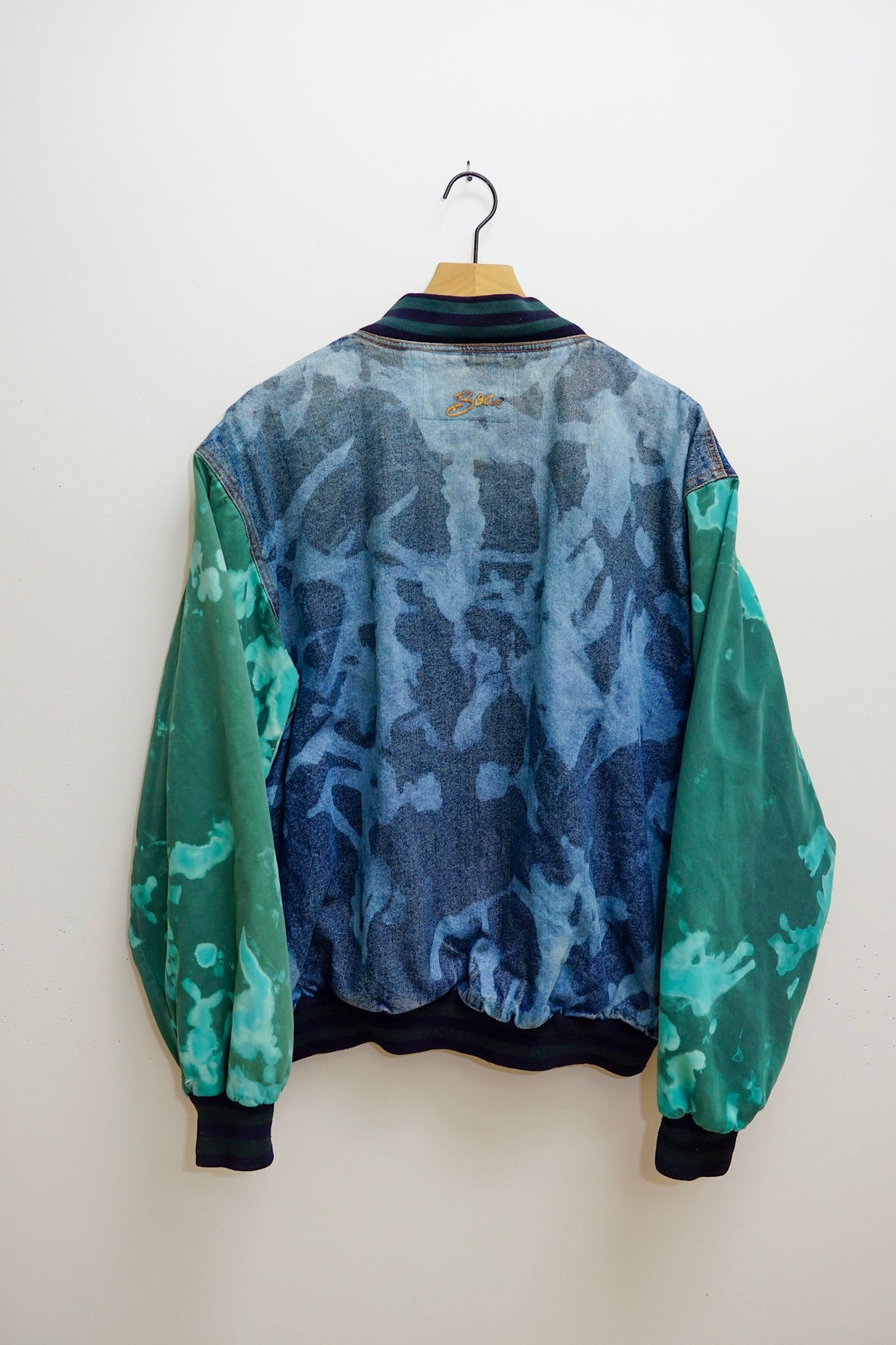 Green & Denim acid wash bomber jacket XL