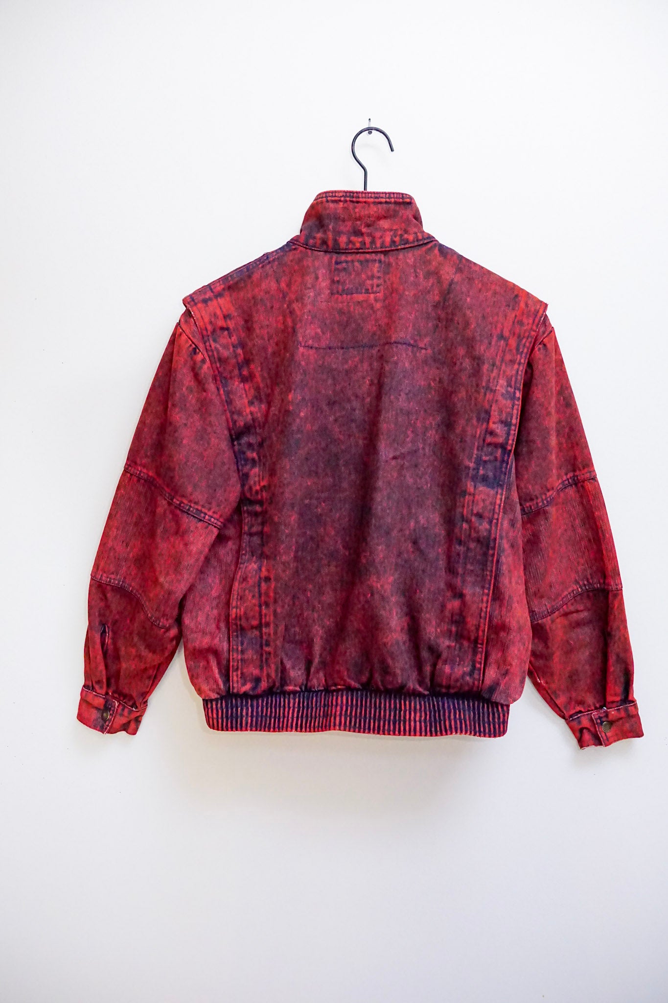 80s red dyed bomber jacket M