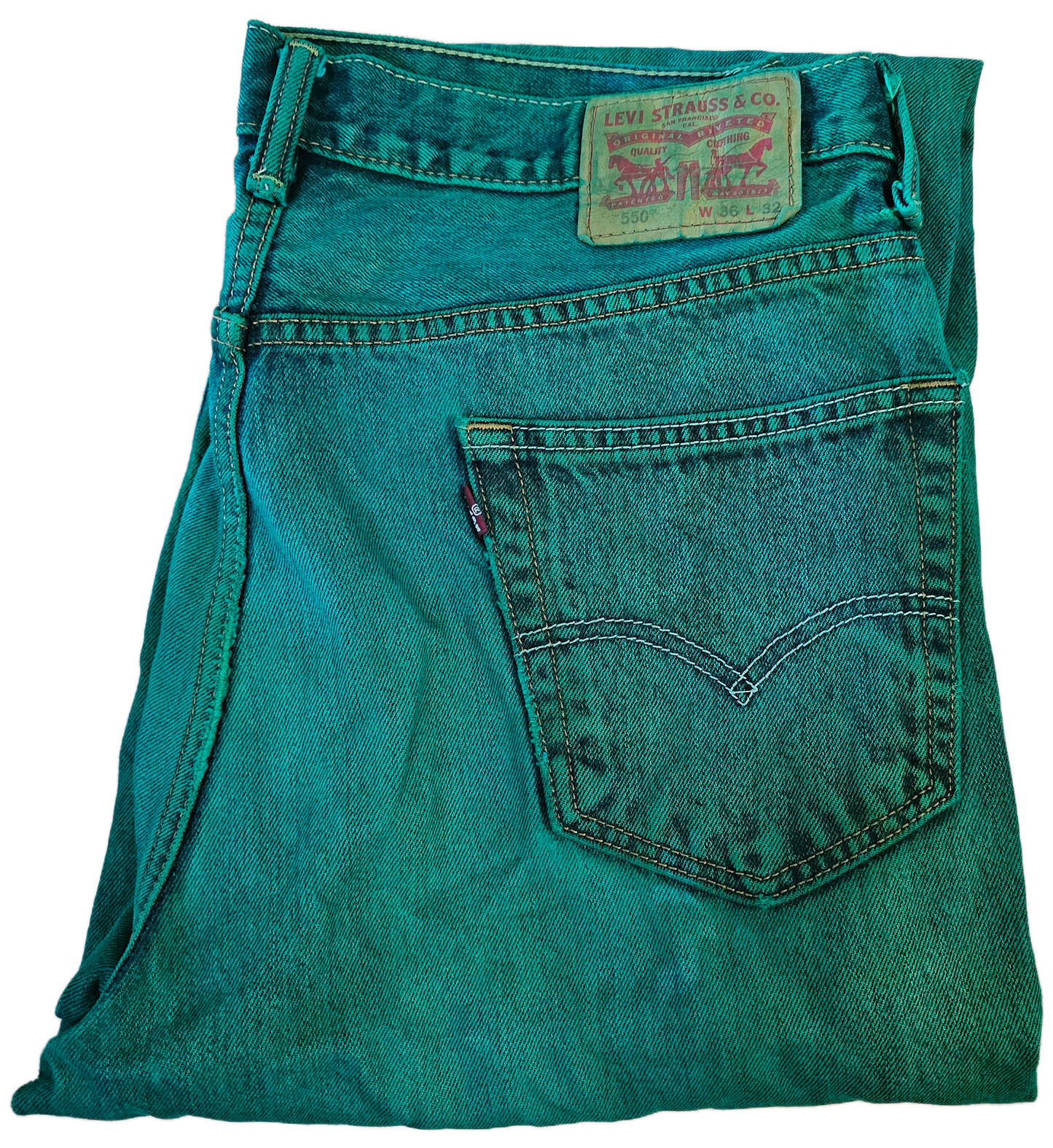 Emerald Dyed Levi’s Denim - 550 36x32