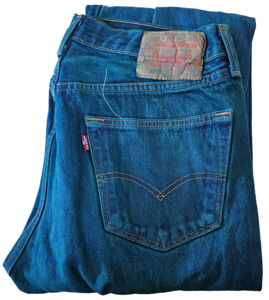 Forest green  dyed Levi’s Denim- 501 35x32