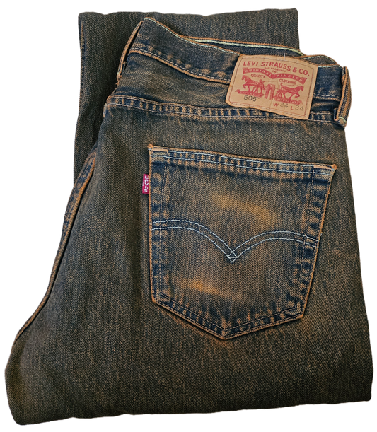 Pumpkin dyed Levi’s Denim-505 34x34