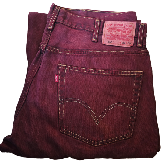 Red Dyed Levi’s Denim - 550 38x30