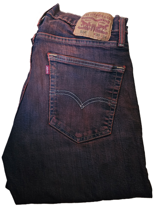 Red Dyed Levi’s Denim - 514 30x34