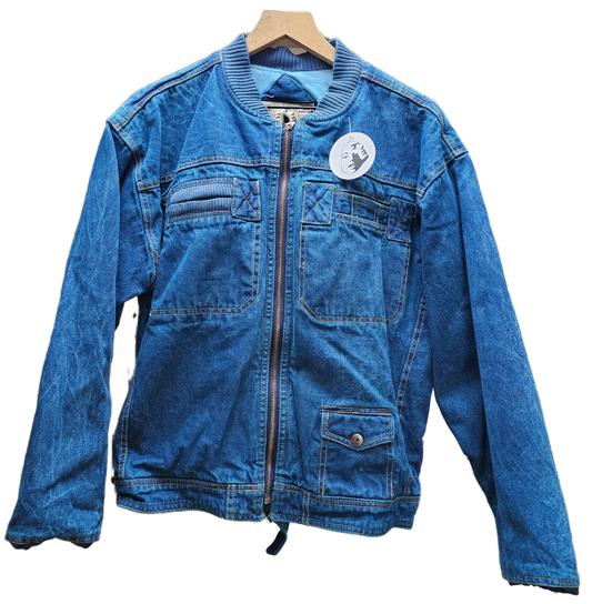 Peacock Blue Dyed Vintage Denim Jacket- M/L