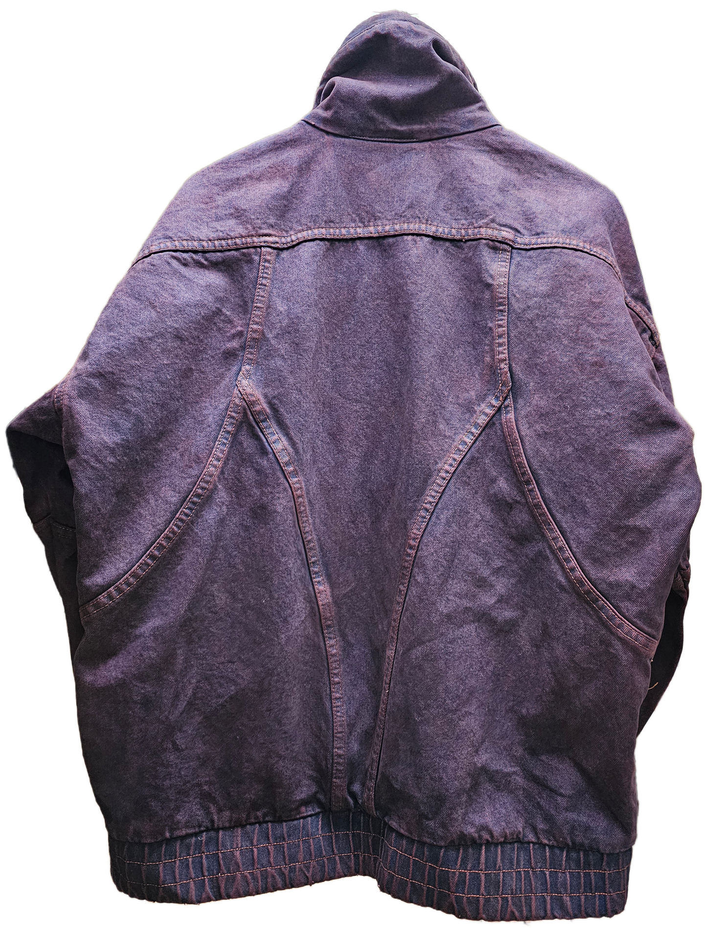 Aubergine hand dyed vintage bomber jacket- S