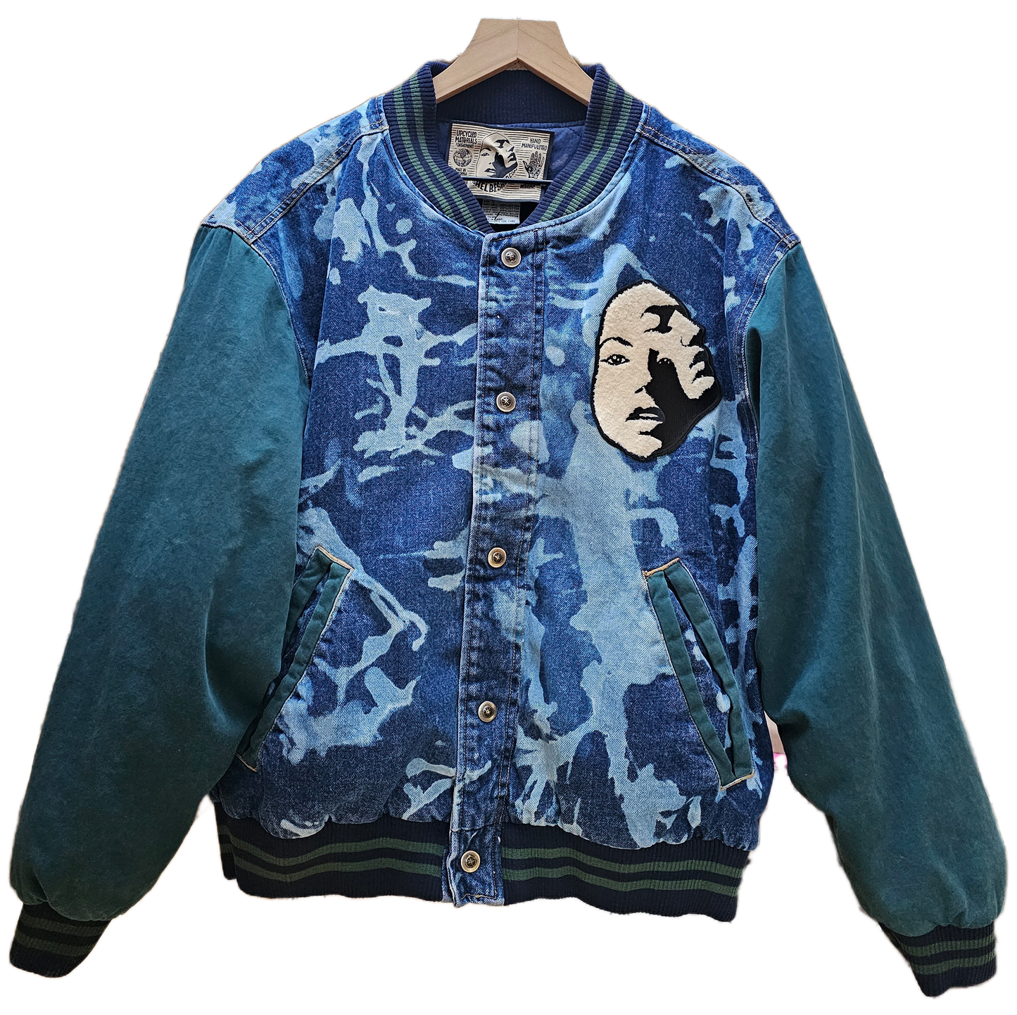 Acid wash Vintage Varsity Jacket size L