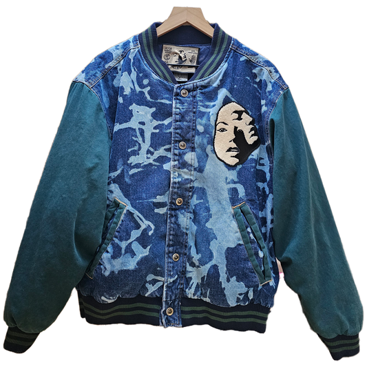 Acid wash Vintage Varsity Jacket size L