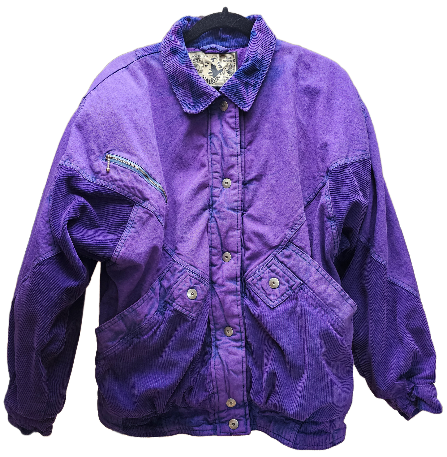 Violet Dyed Vintage Bomber Jacket- L