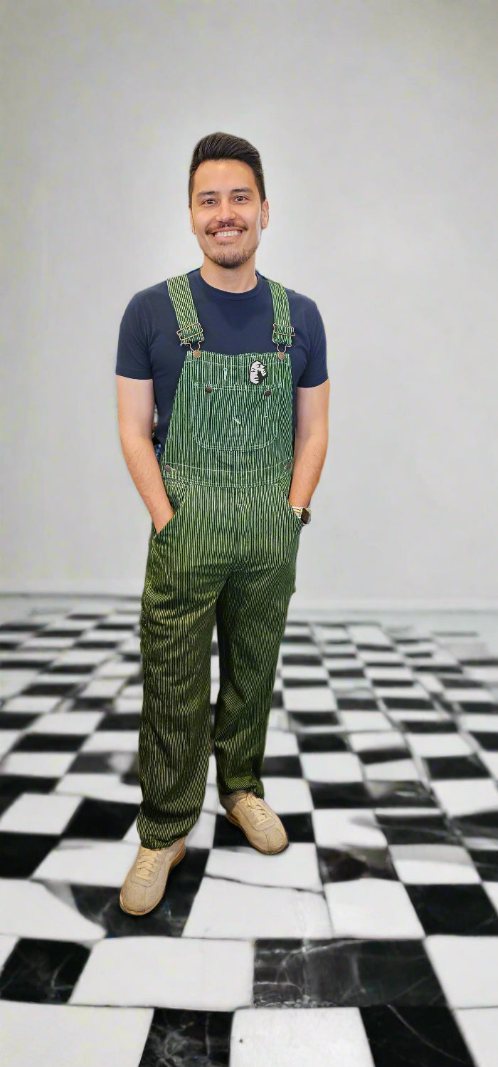 Overdyed Pin stripe Overall- green