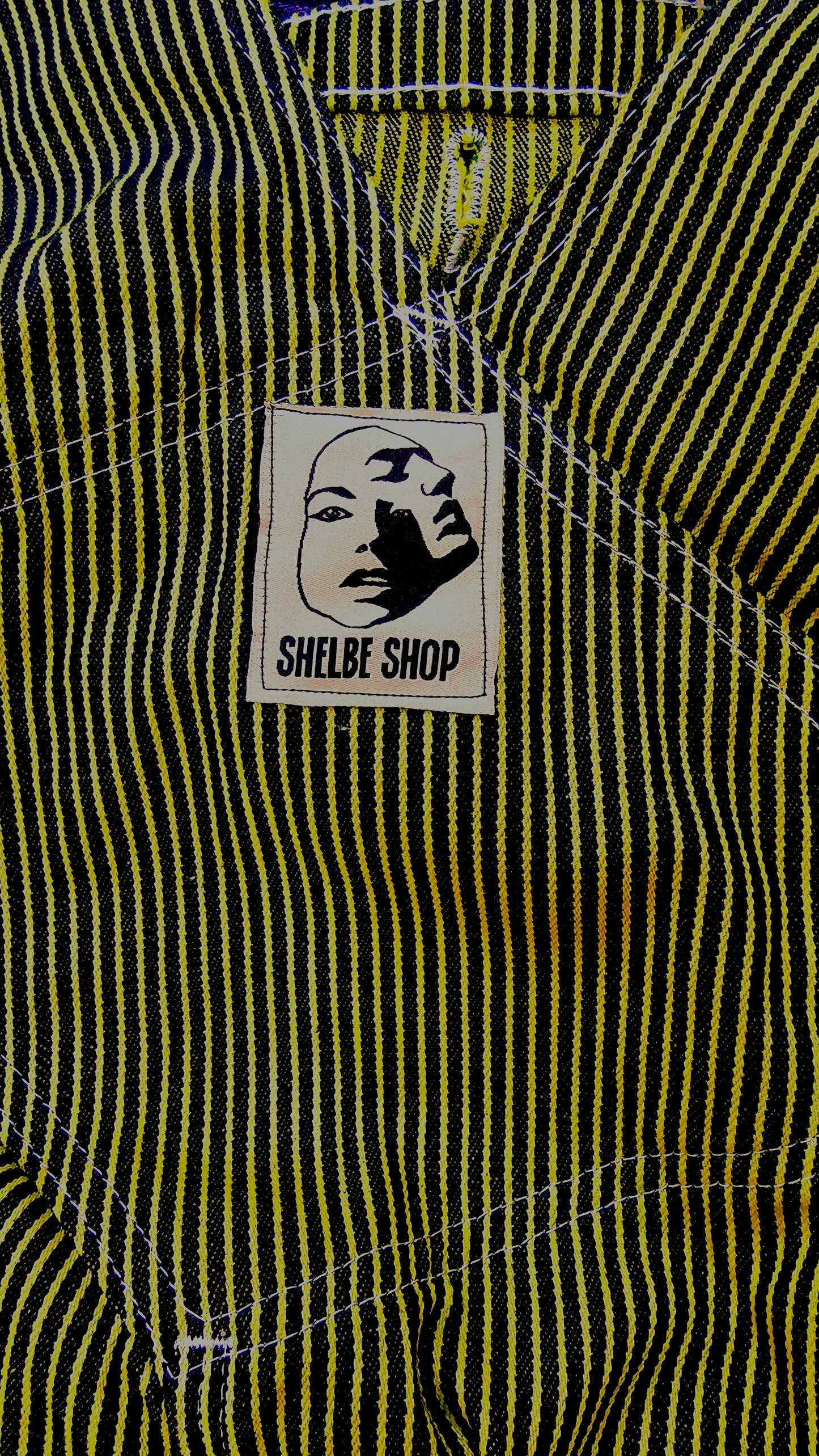 Overdyed Pin stripe Overall- yellow
