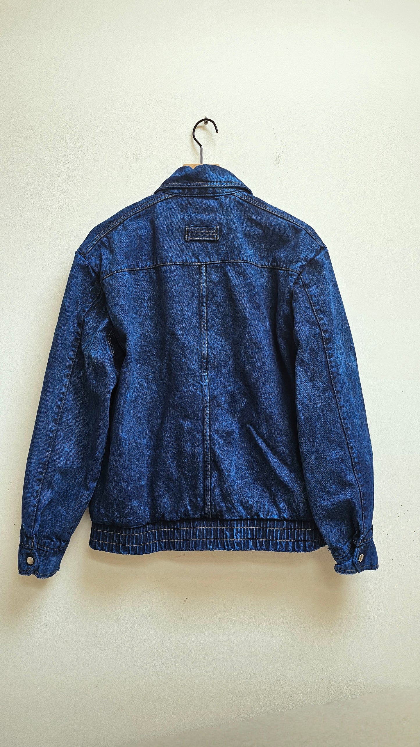 Cobalt dyed 80s bomber jacket- L