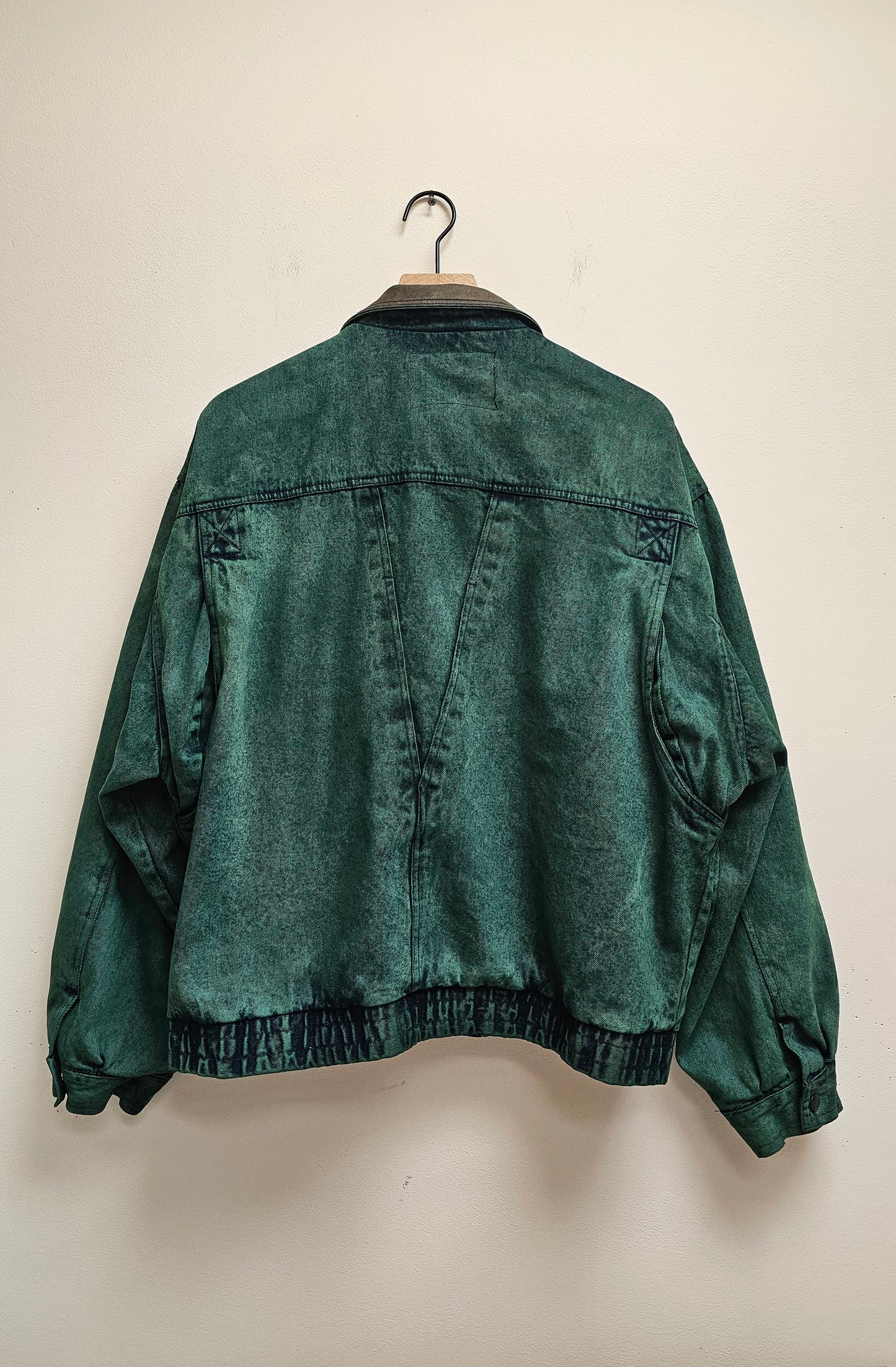 Fern green dyed 80s bomber jacket- XL
