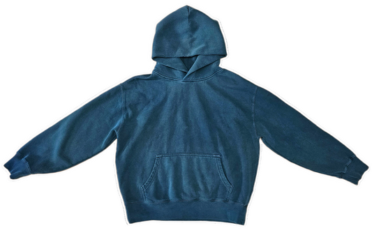Cerulean blue dyed hoodie