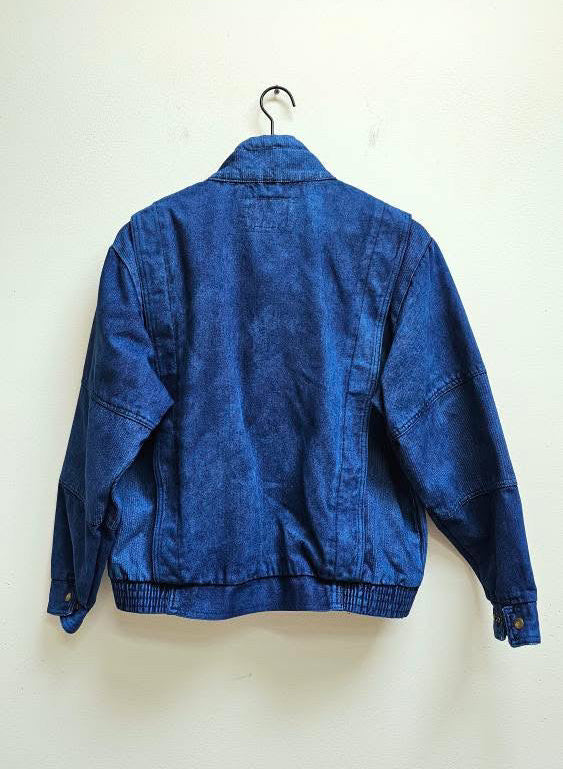 Cobalt blue 80s bomber jacket M