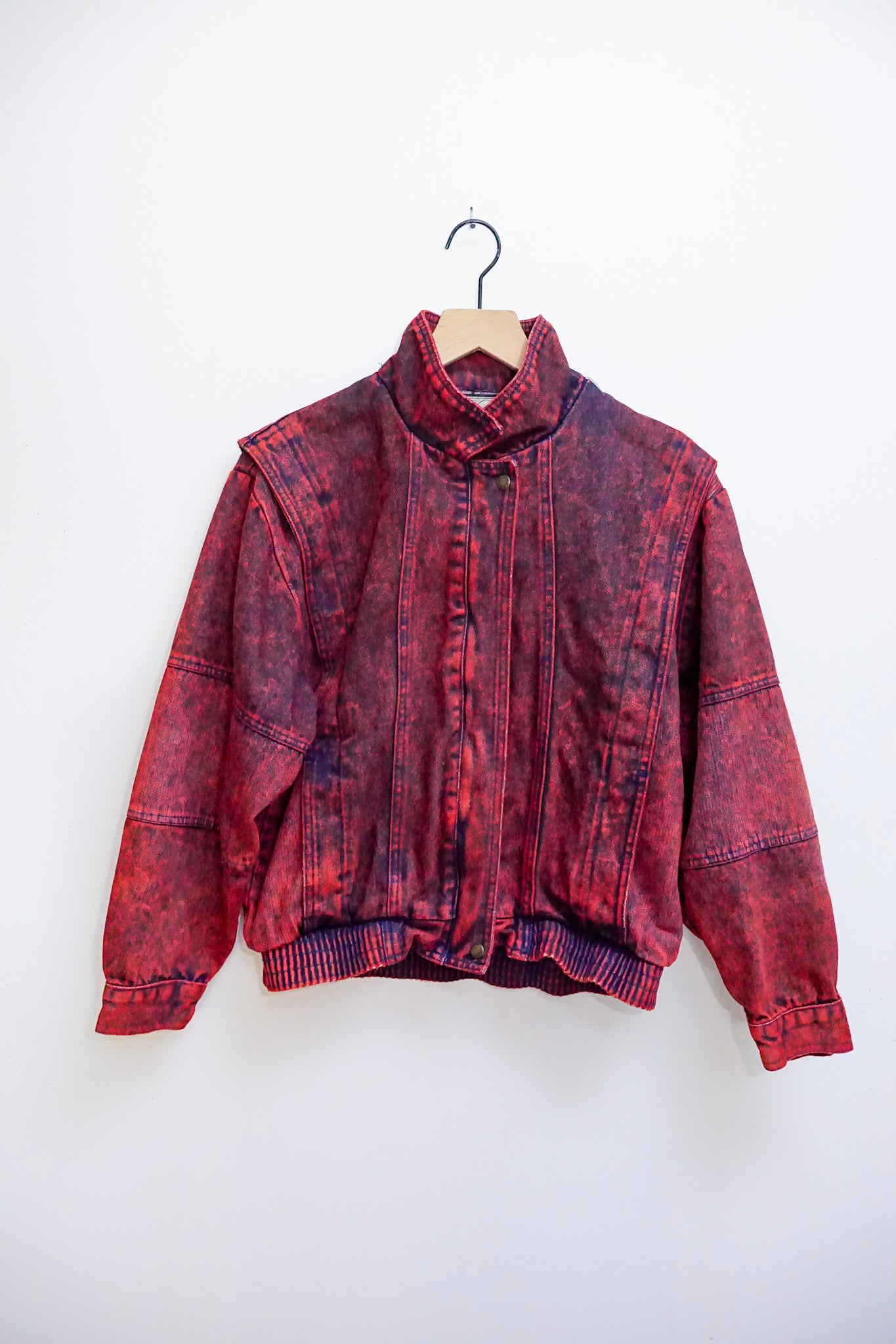 80s red dyed bomber jacket M