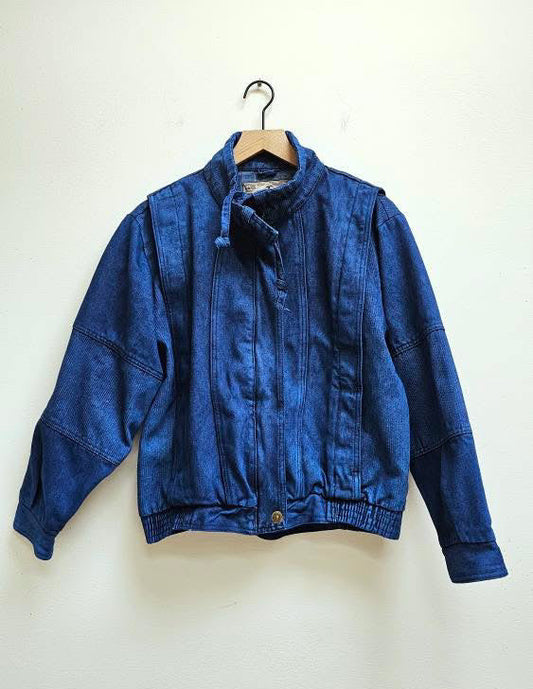 Cobalt blue 80s bomber jacket M