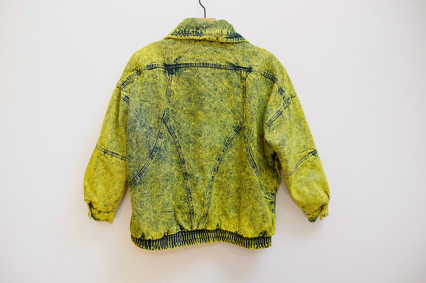 80s lemon dyed denim bomber jacket M