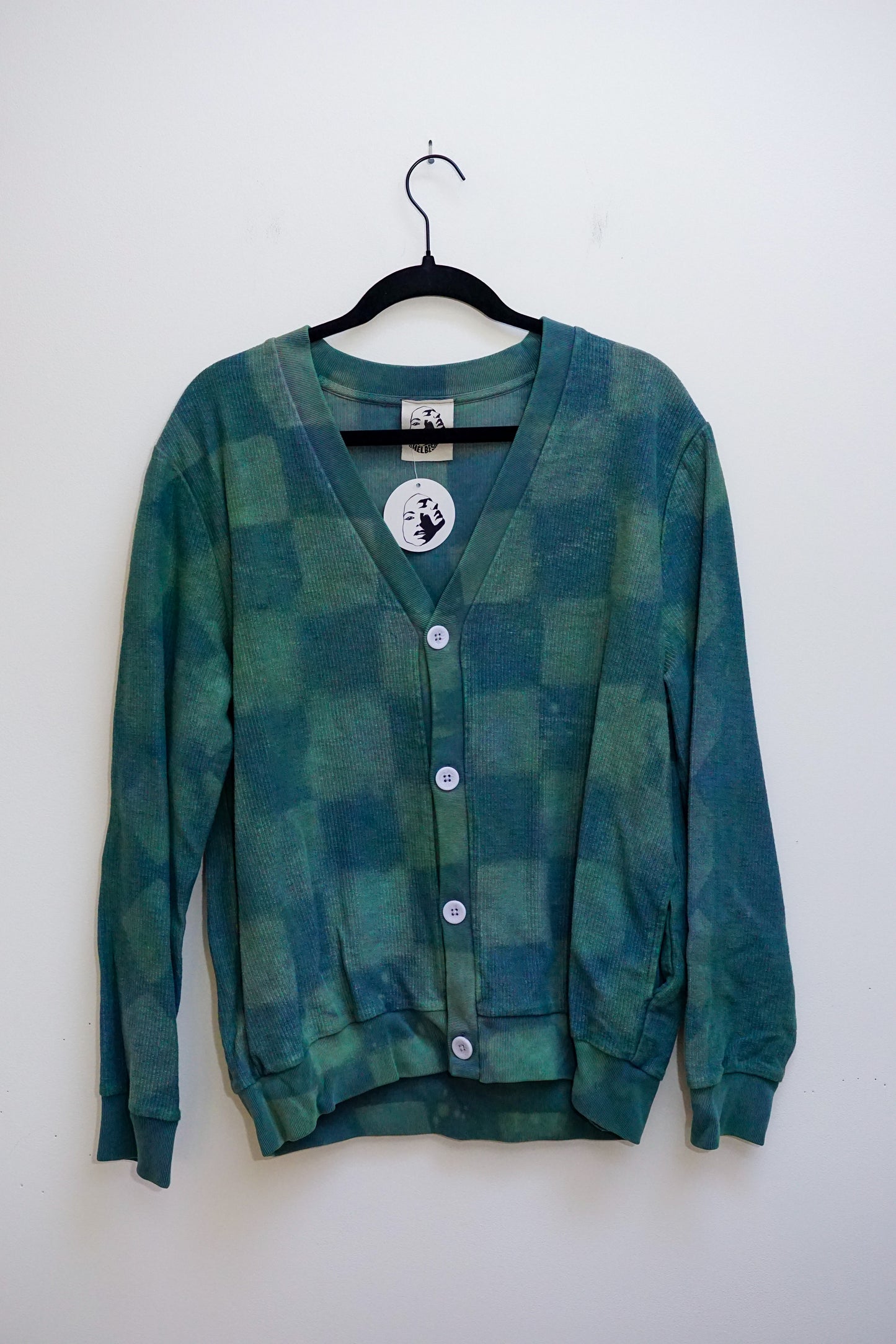 Cyan Checkered Freshman Cardigan