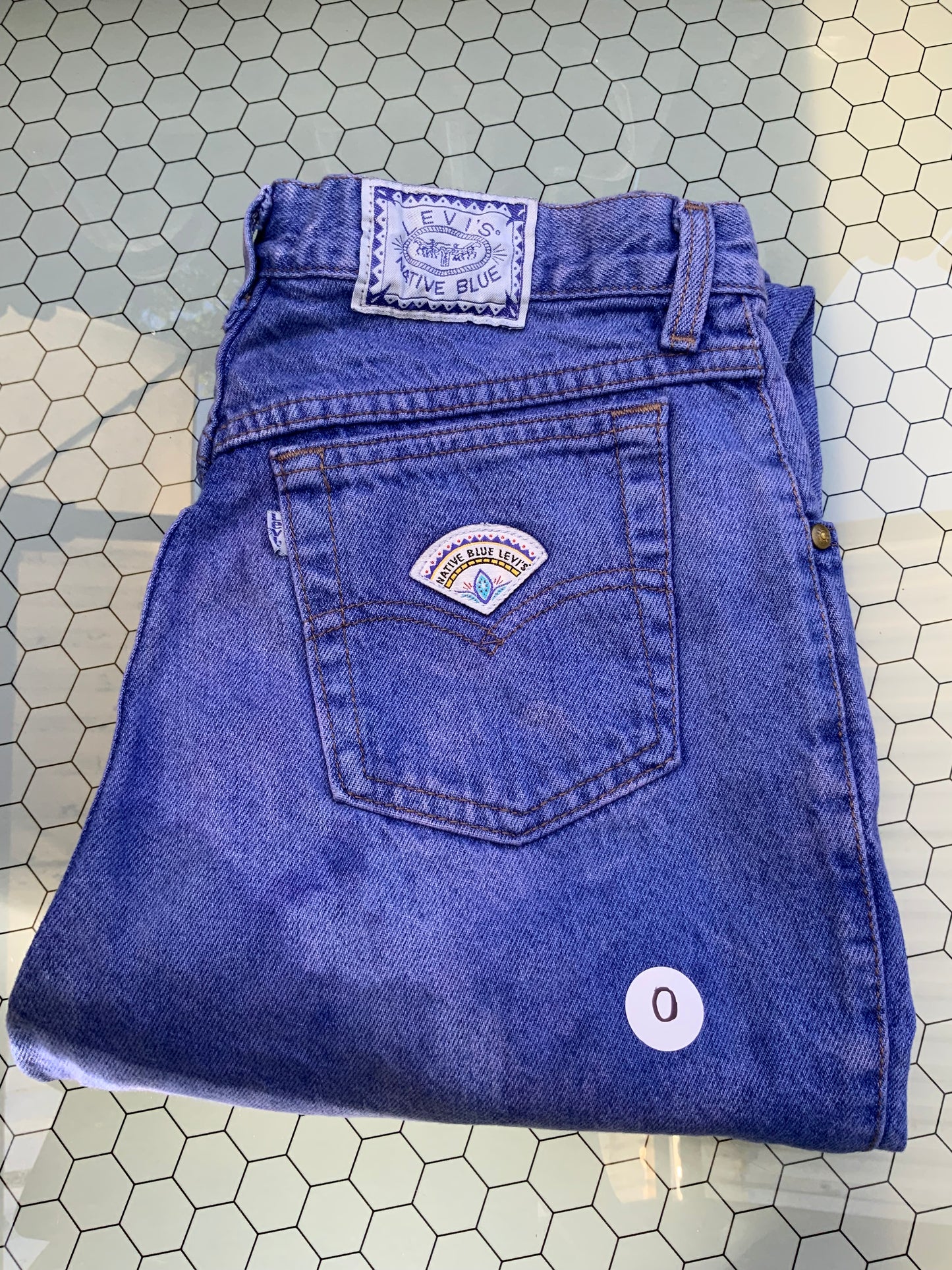 Lilac Dyed Levi’s Denim - ‘native blue’ special edition 28x30 - size 0
