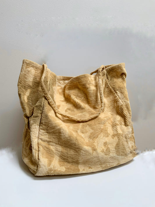 Wheat corduroy dyed hobo bag