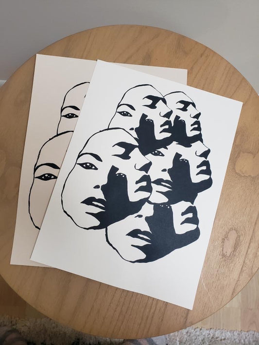 Facet Face Cluster Print