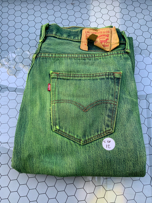 Neon Green Dyed Levi’s Denim - 501 34x32- size 12