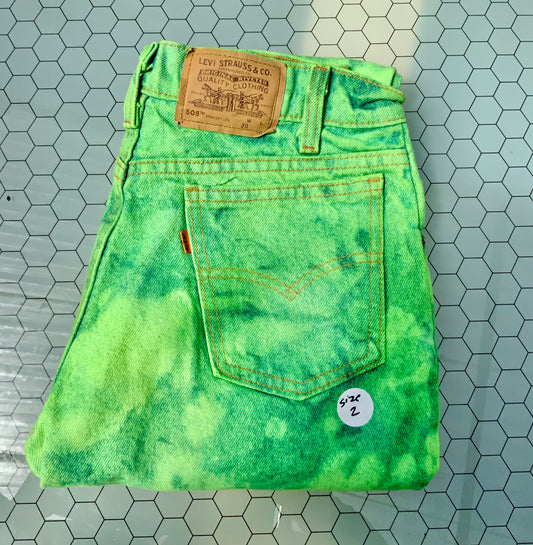 Neon Green Dyed Levi’s Denim - 505 30x30 / size 2